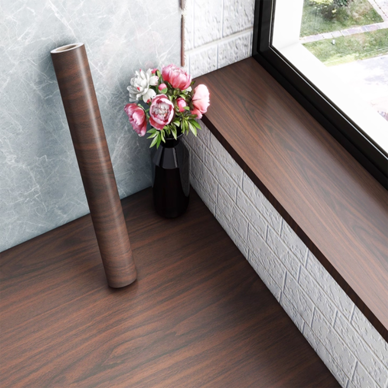 Vintage Fashion Wallpaper - 40CM Roll Material Wood Grain Self-adhesive