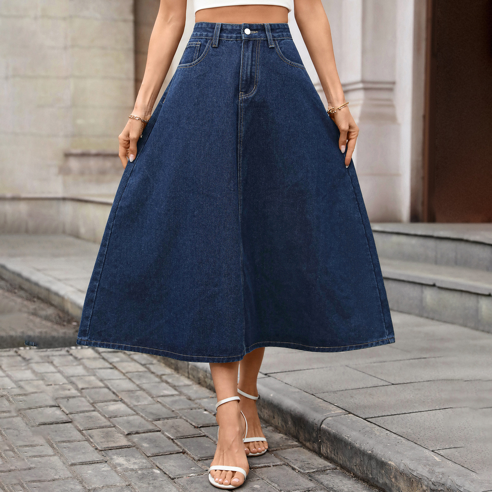 Vintage Fashion Streetwear - Chic Spring/summer Vintage Denim Skirts Bottom