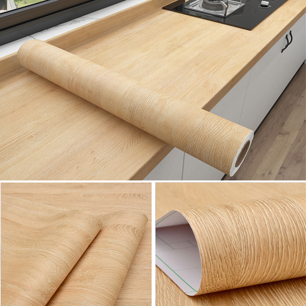 Vintage Fashion Wallpaper - 1pc Pvc Oil-proof Marble Wood Grain