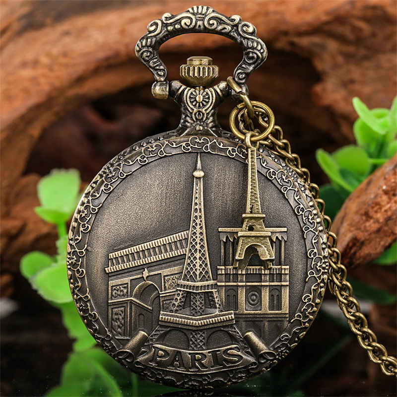 Vintage Fashion In Paris - Classic French Souvenir Pocket Watch Antique