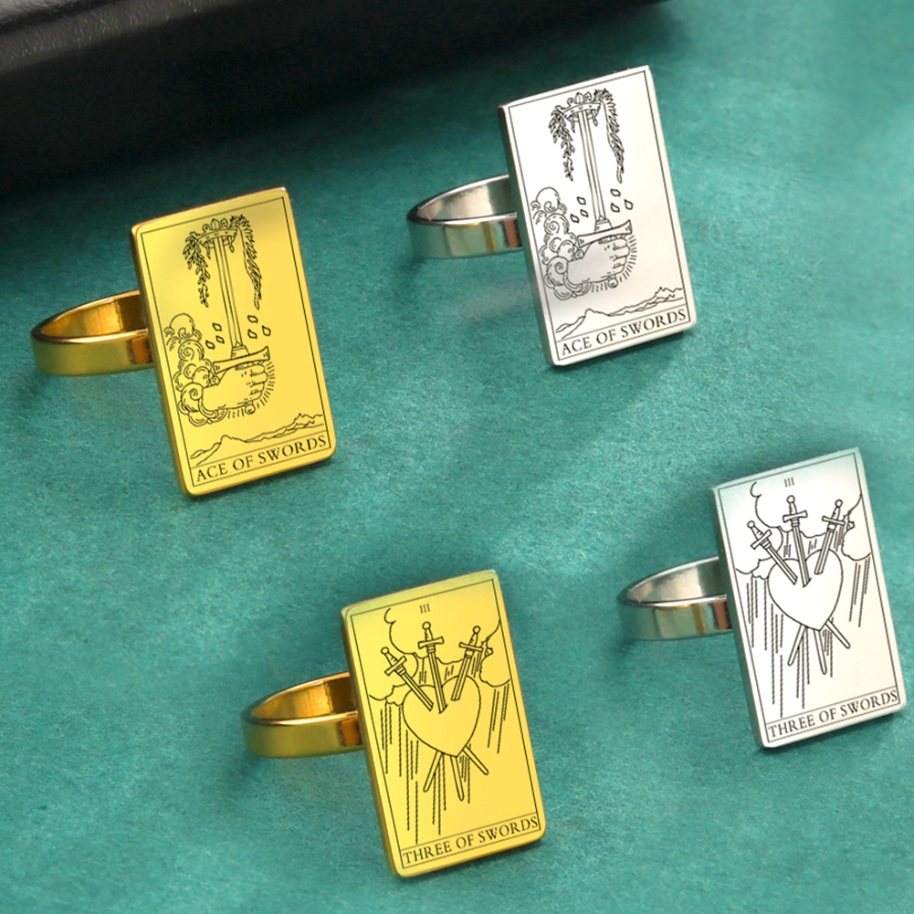 Vintage Fashion Postcards - LIKGREAT Tarot Cards Ring The Swords