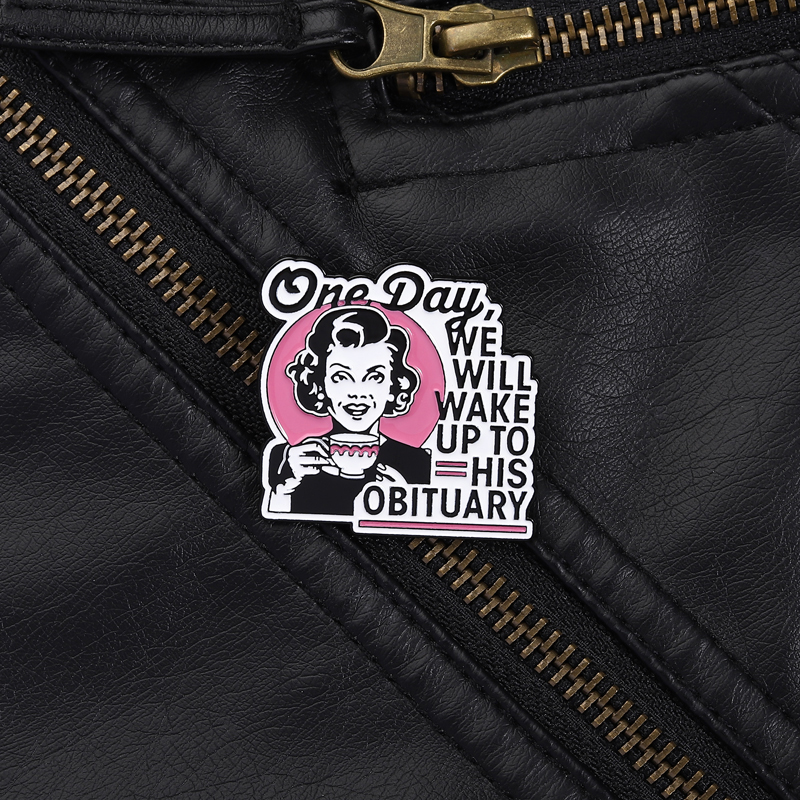 Vintage Fashion Obituaries - Dark Humor Housewife Pin Sarcastic Daily