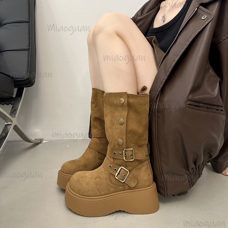Vintage Fashion Fabrics - Vintage Thick Heels Slip on Women