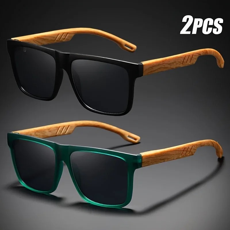 Vintage Fashion Streetwear - 1/2pcs Vintage Square Casual Man Sunglasses