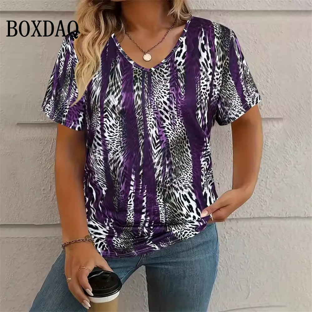 Vintage Fashion Fabrics - Summer Vintage Leopard 3D Print T-Shirt