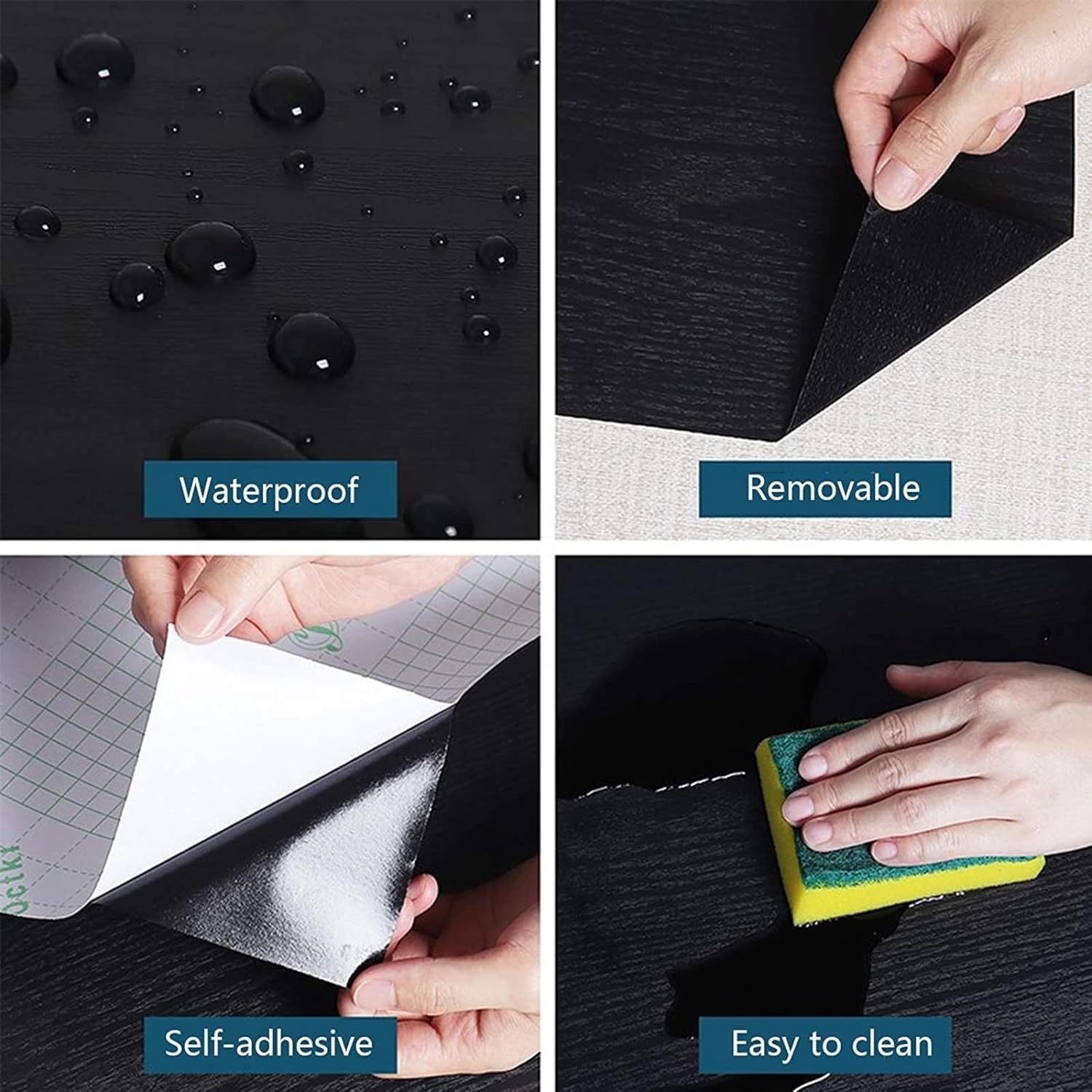 1Roll Black Waterproof Self-Ad - Vintage Fashion Wallpaper ulasan dan harga