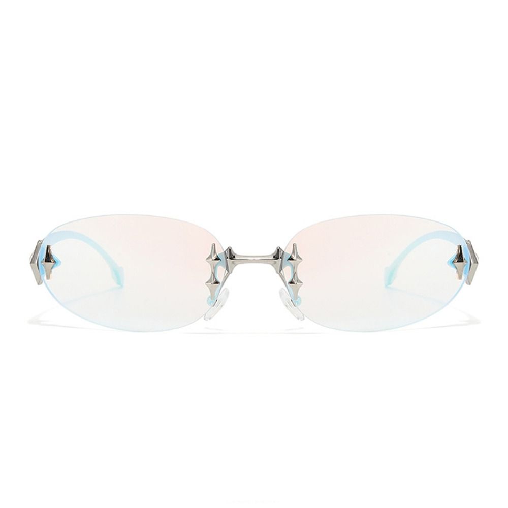 Y2K Style Frameless Sunglasses - Vintage Fashion Trends ulasan dan harga