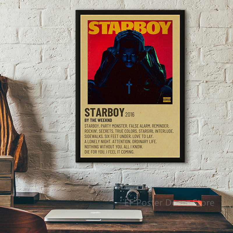 The Weeknd Poster Music Album  - Vintage Fashion Wallpaper ulasan dan harga