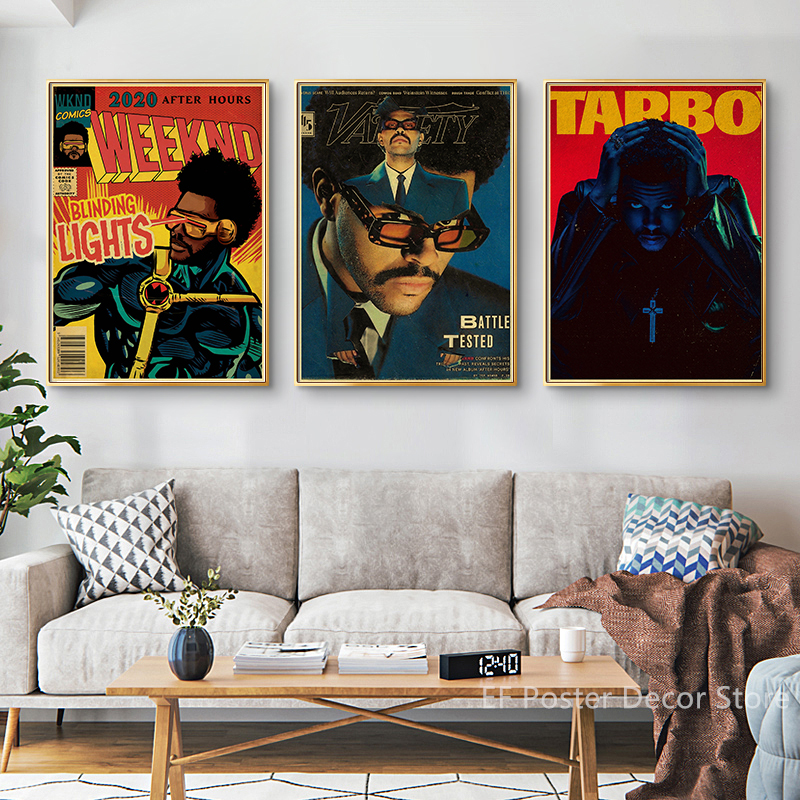 The Weeknd Poster Music Album  - Vintage Fashion Wallpaper ulasan dan harga