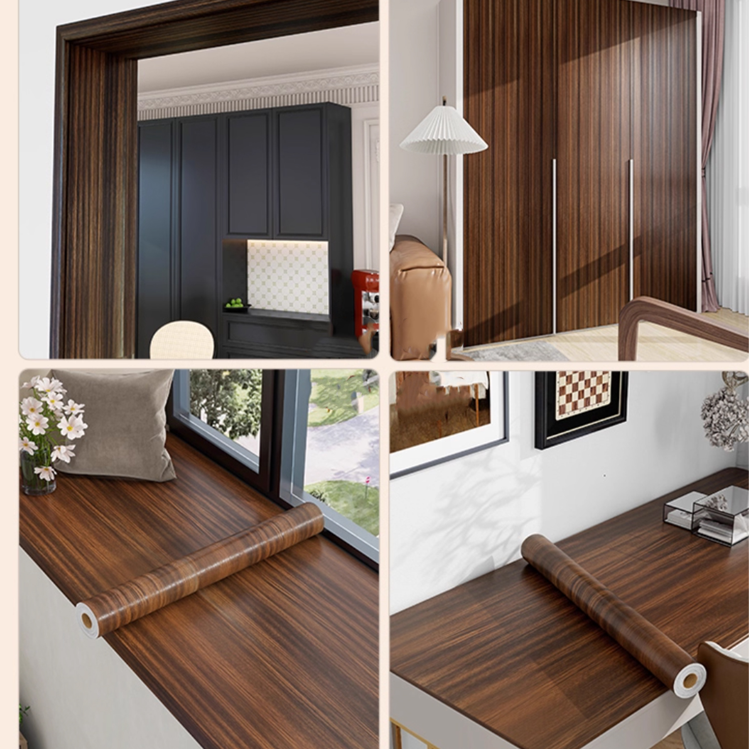 40CM Roll Material Wood Grain  - Vintage Fashion Wallpaper ulasan dan harga