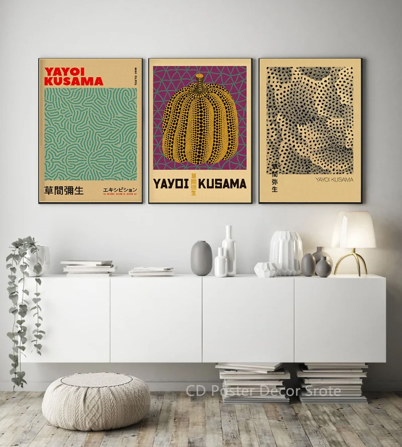 Yayoi Kusama Exhibition Poster - Vintage Fashion Wallpaper ulasan dan harga