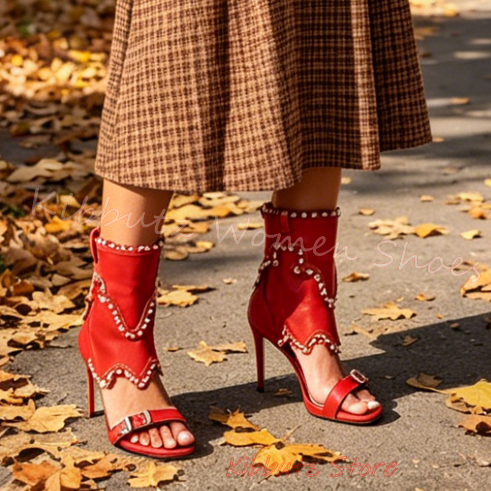 Boho Denim Sandal Women Pearl  - Vintage Fashion Heels ulasan dan harga
