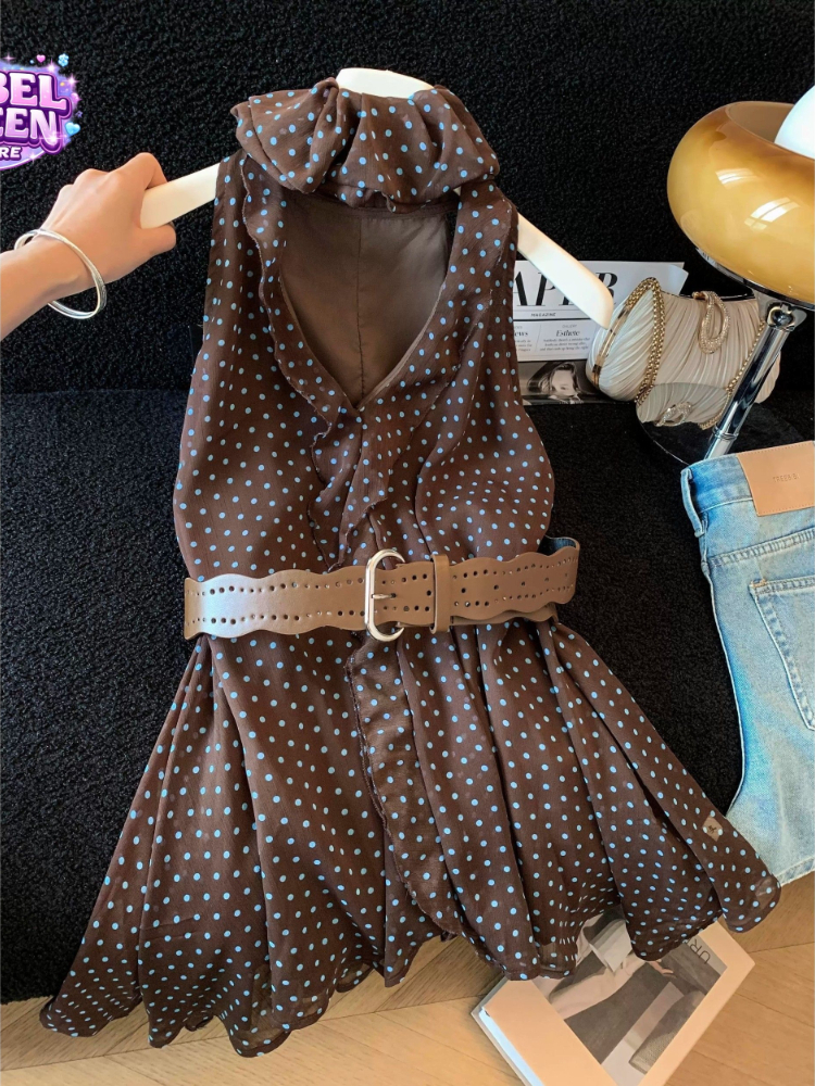 Y2K French Vintage Polka Dot S - Vintage Fashion Look ulasan dan harga
