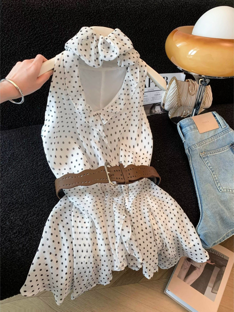 Y2K French Vintage Polka Dot S - Vintage Fashion Look ulasan dan harga