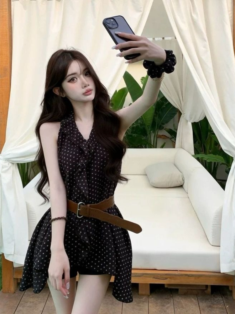 Y2K French Vintage Polka Dot S - Vintage Fashion Look ulasan dan harga