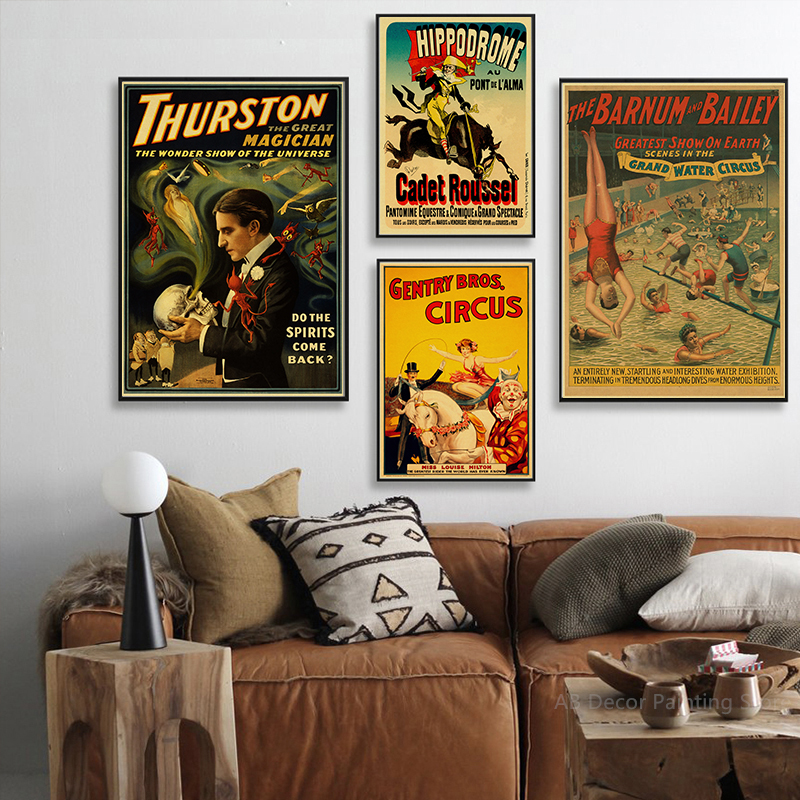 Retro Circus Posters Acrobat M - Vintage Fashion Wallpaper ulasan dan harga