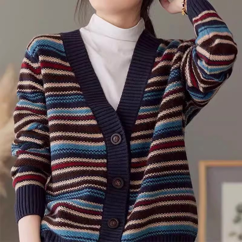 Spring Autumn Knitted Top Wome - Vintage Fashion Postcards ulasan dan harga
