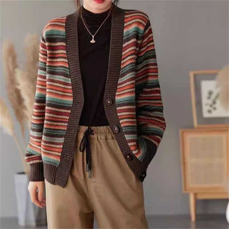 Spring Autumn Knitted Top Wome - Vintage Fashion Postcards ulasan dan harga