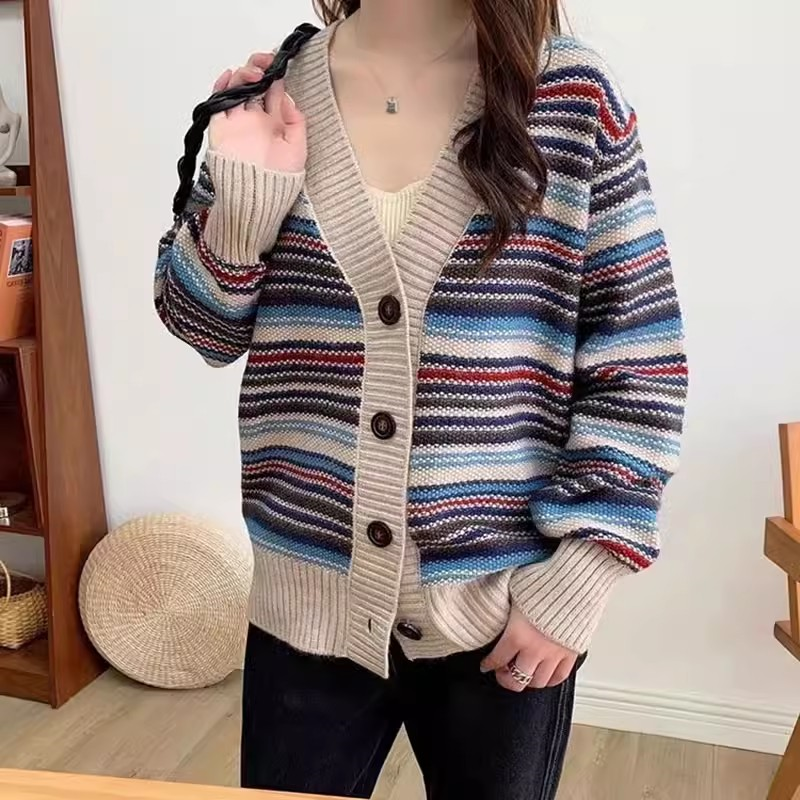 Spring Autumn Knitted Top Wome - Vintage Fashion Postcards ulasan dan harga