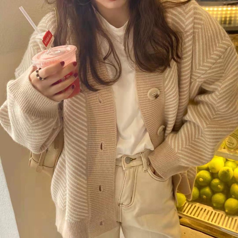 Autumn Winter Fashion Striped  - Vintage Fashion Postcards ulasan dan harga