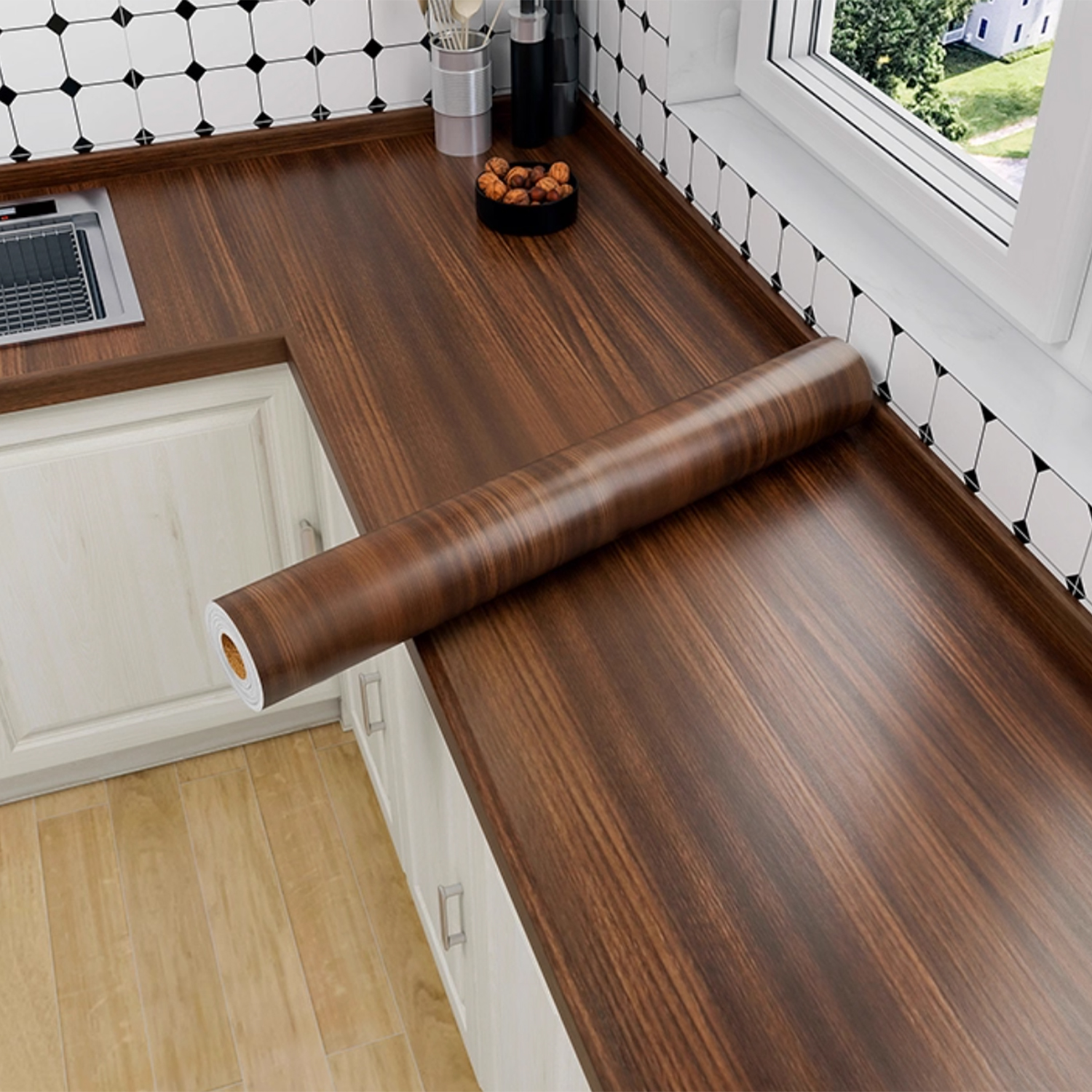 55/40cm Wood Grain Vinyl Wallp - Vintage Fashion Wallpaper ulasan dan harga