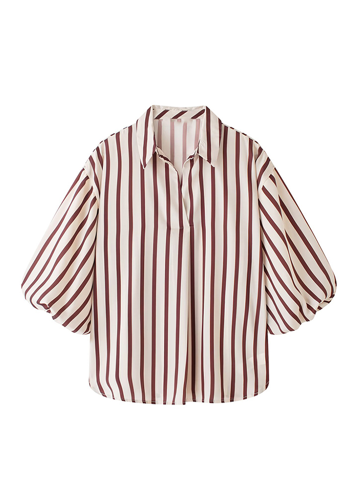 TFMLN Striped Shirts For Women - Vintage Fashion Fabrics ulasan dan harga