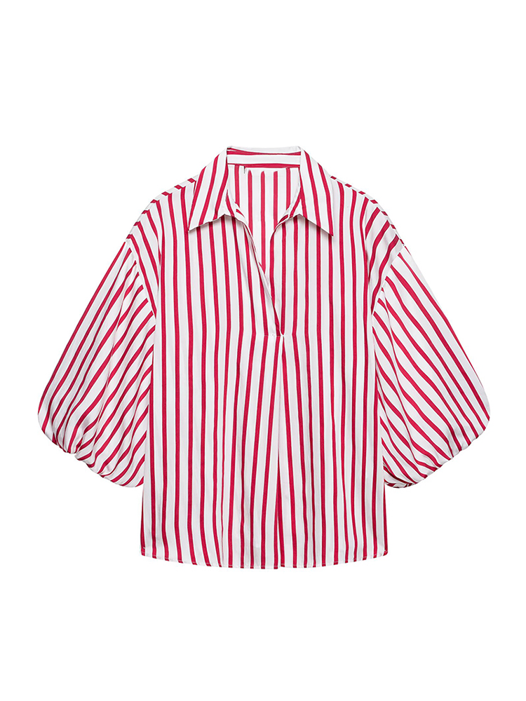 TFMLN Striped Shirts For Women - Vintage Fashion Fabrics ulasan dan harga