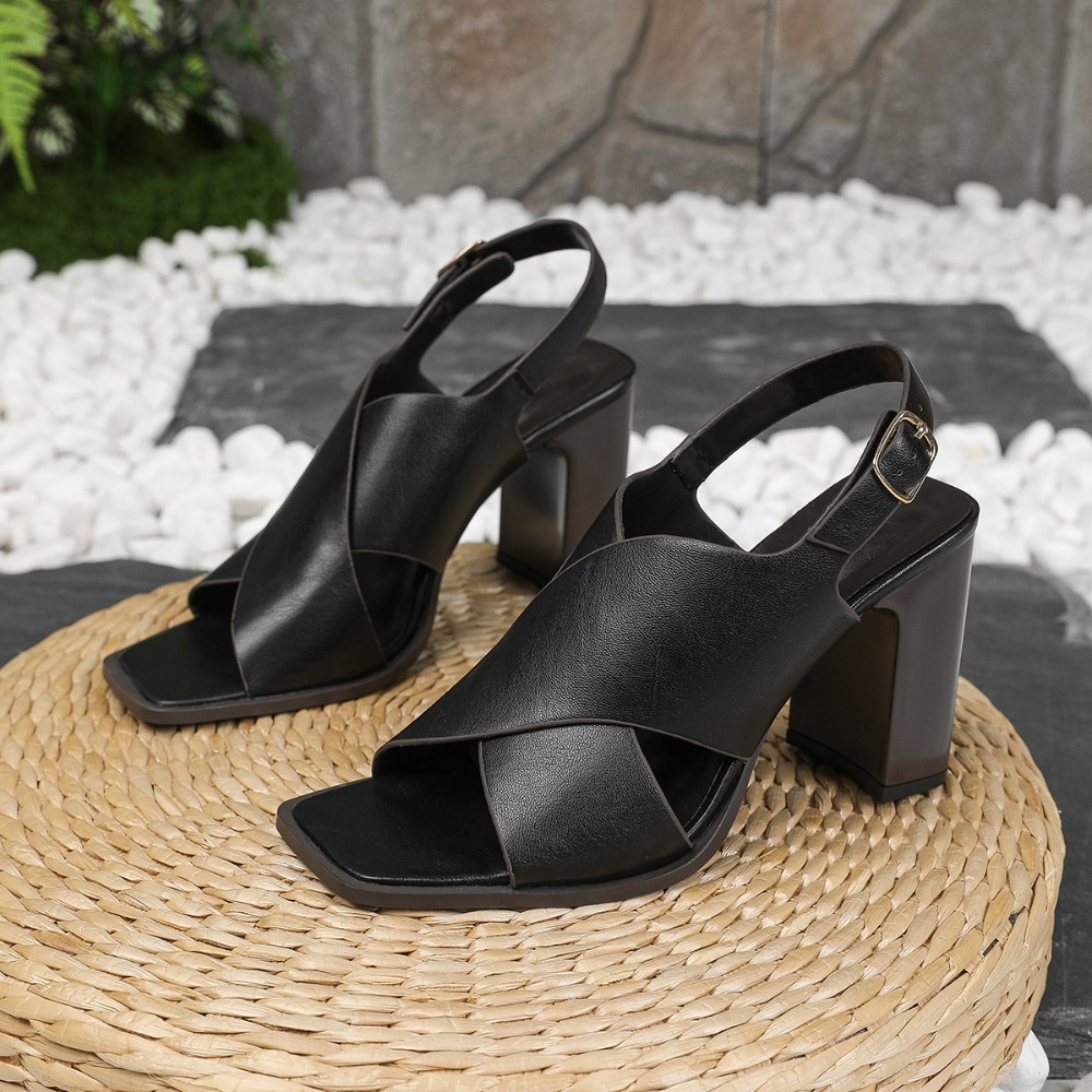 Women Sandals Vintage Square H - Vintage Fashion Heels ulasan dan harga