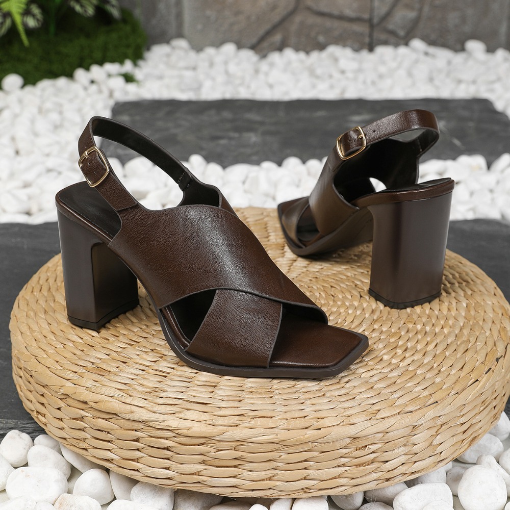 Women Sandals Vintage Square H - Vintage Fashion Heels ulasan dan harga