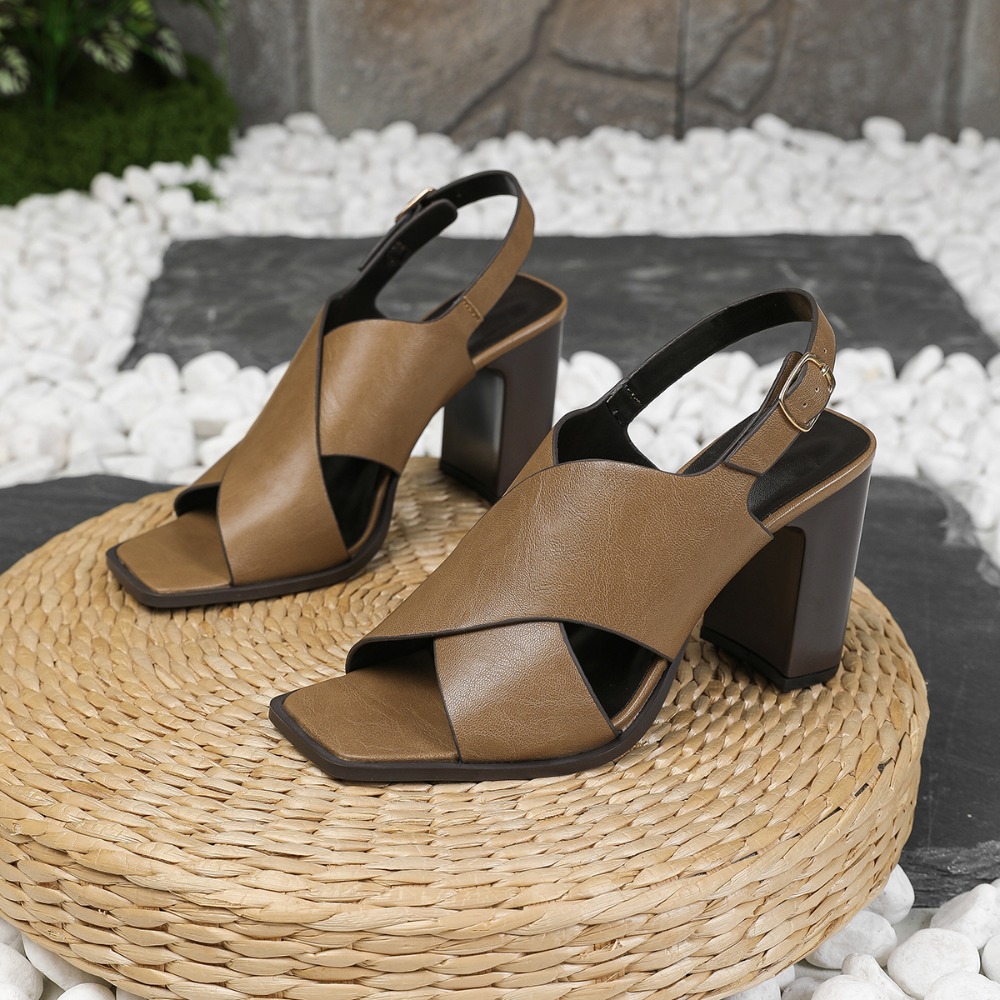 Women Sandals Vintage Square H - Vintage Fashion Heels ulasan dan harga