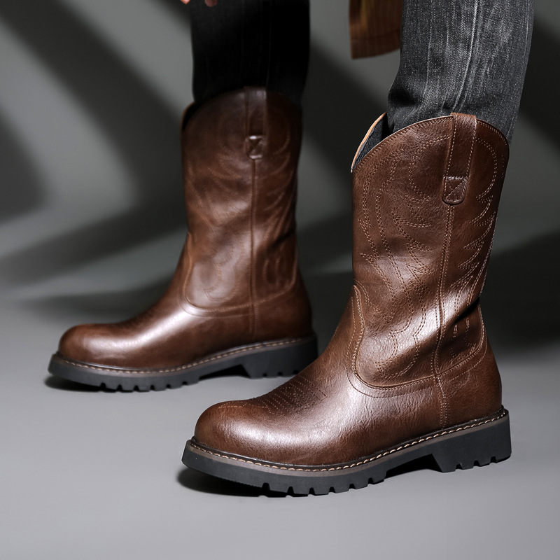 Fashion Mens Cowboy Boots New  - Vintage Fashion For Men ulasan dan harga