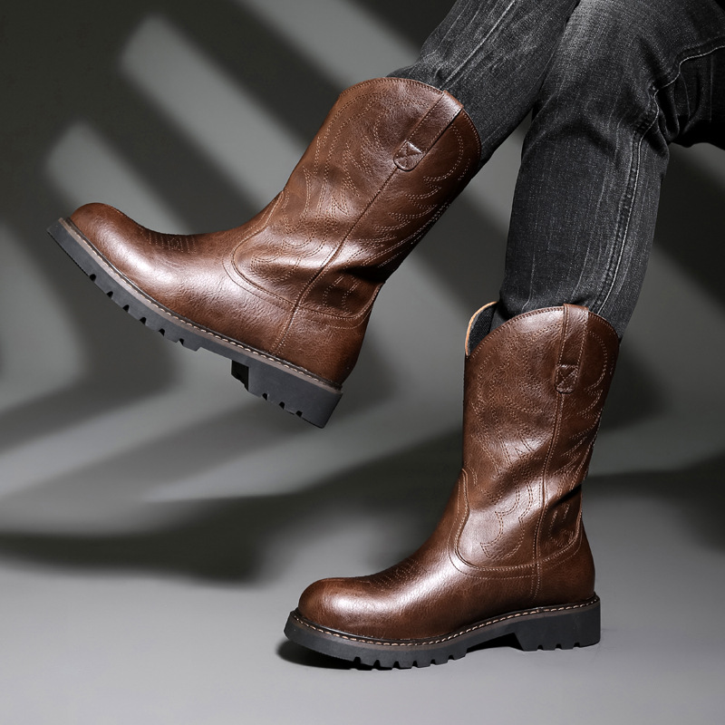 Fashion Mens Cowboy Boots New  - Vintage Fashion For Men ulasan dan harga