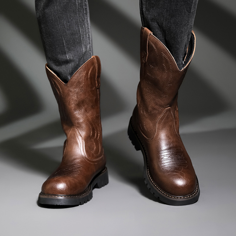 Fashion Mens Cowboy Boots New  - Vintage Fashion For Men ulasan dan harga