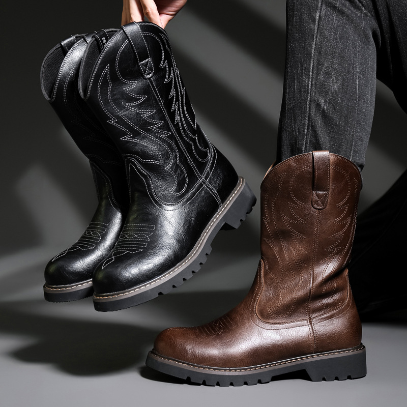 Fashion Mens Cowboy Boots New  - Vintage Fashion For Men ulasan dan harga