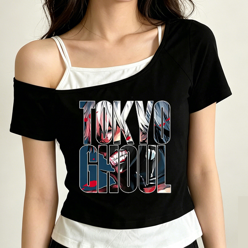 Tokyo Ghoul crop top ladies ko - Vintage Fashion Tokyo ulasan dan harga