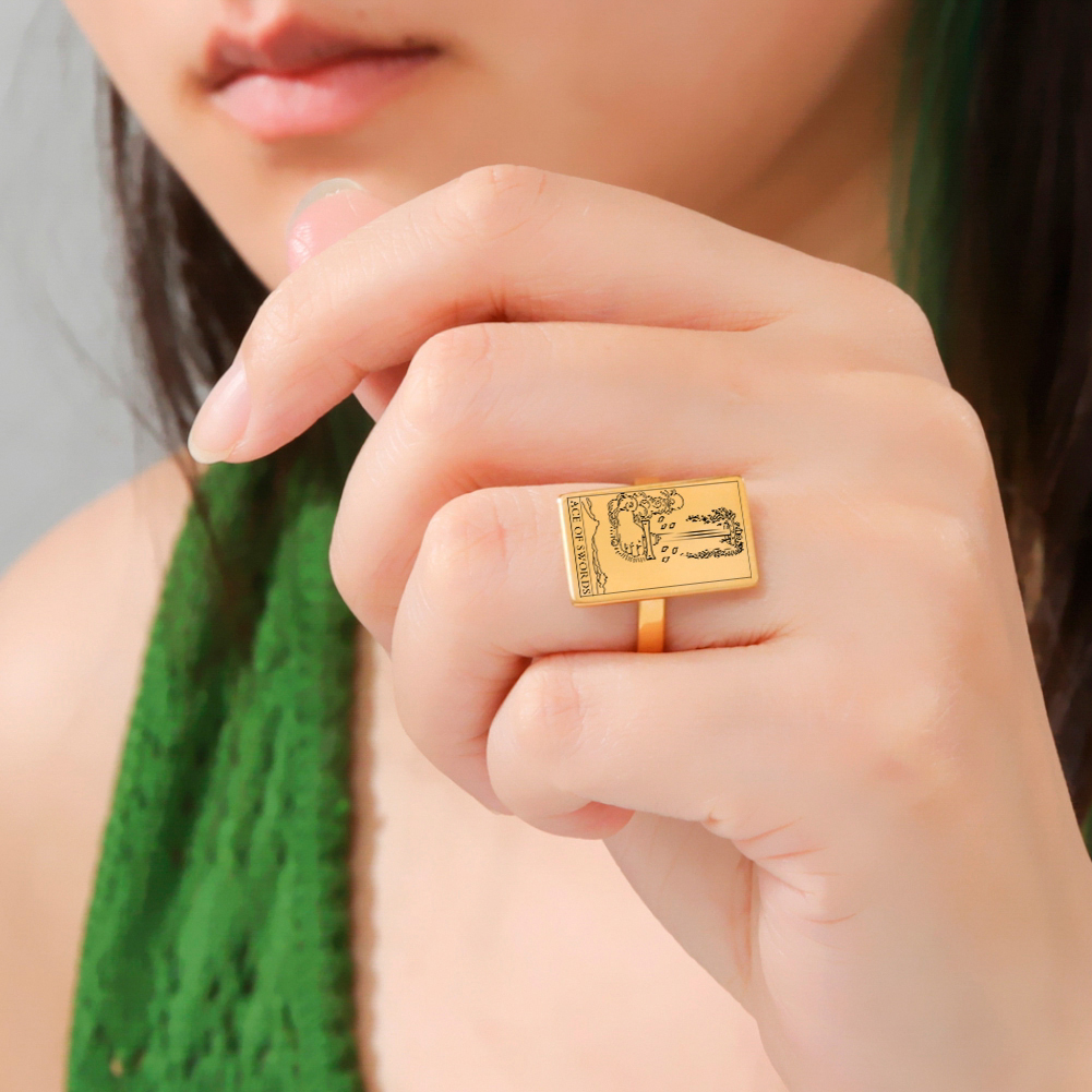 LIKGREAT Tarot Cards Ring The  - Vintage Fashion Postcards ulasan dan harga