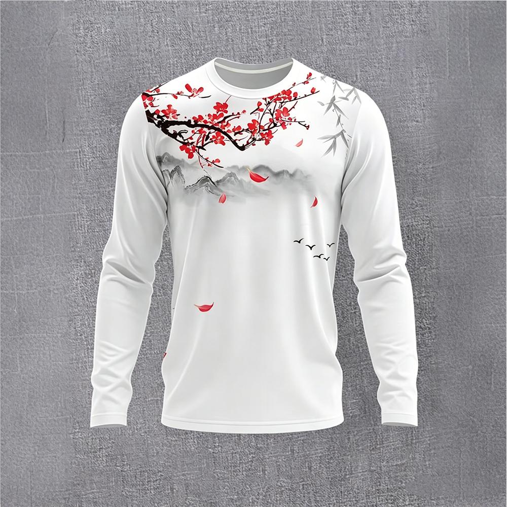 Chinese Style Ink Plum Blossom - Vintage Fashion For Men ulasan dan harga