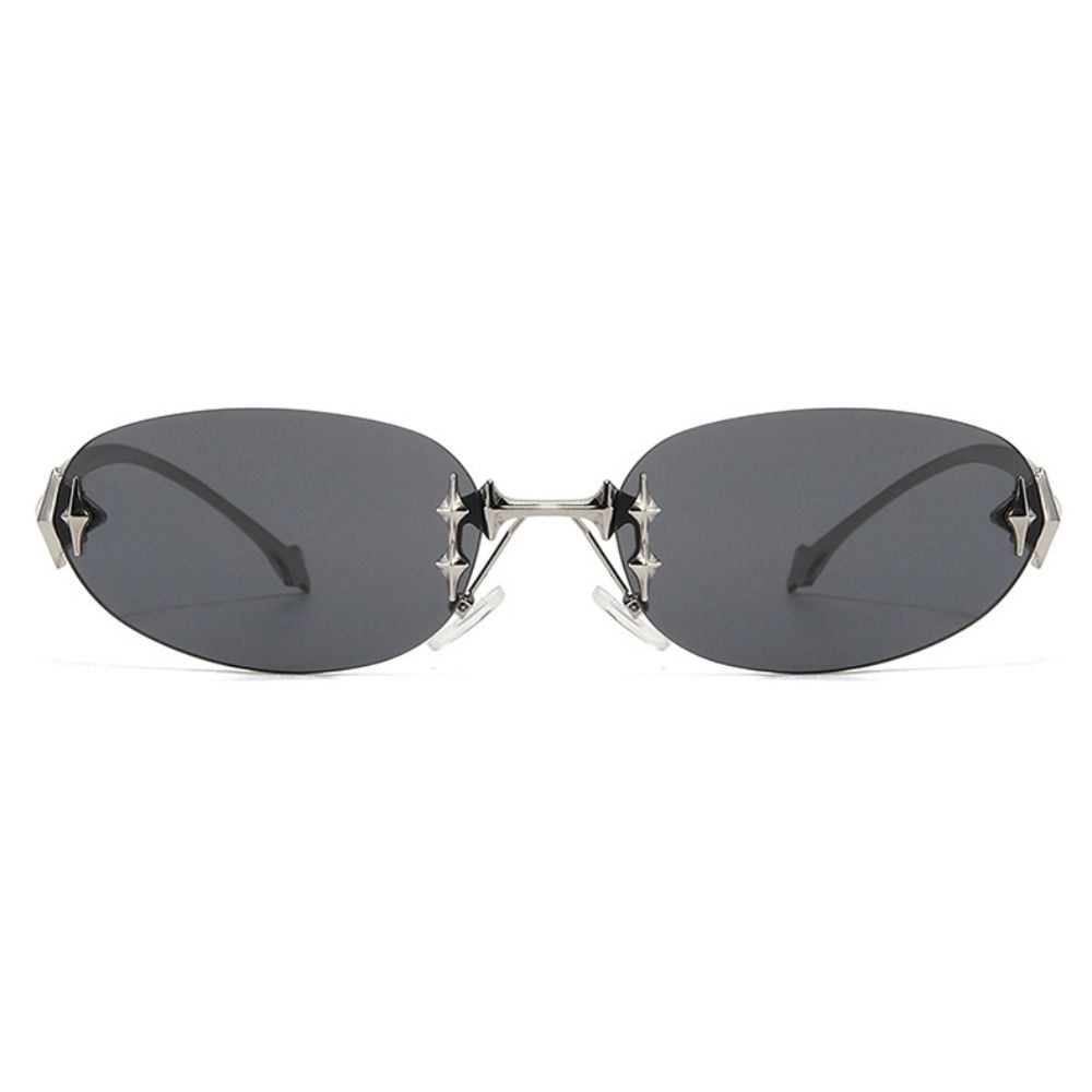 Y2K Style Frameless Sunglasses - Vintage Fashion Trends ulasan dan harga