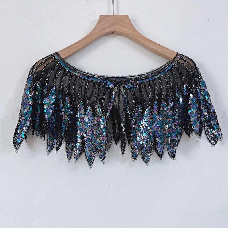 Ladies Sequins Leaf Lace Flapp - Vintage Fashion Fabrics ulasan dan harga