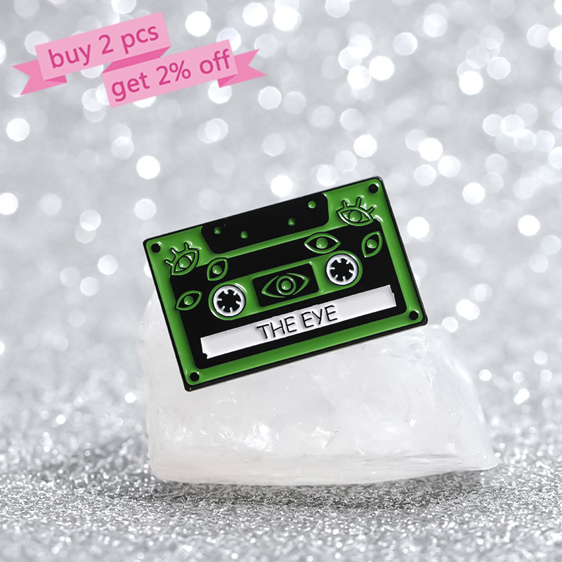 90s Retro Cassettes Enamel Pin - Vintage Fashion Archive ulasan dan harga