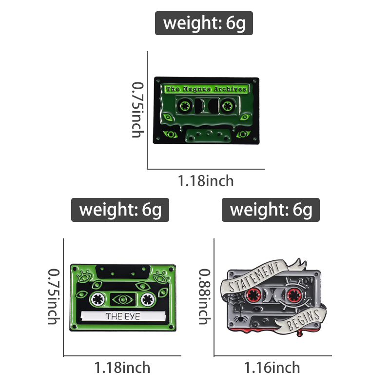 90s Retro Cassettes Enamel Pin - Vintage Fashion Archive ulasan dan harga