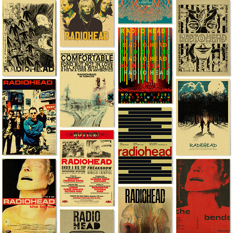 Rock Band Radiohead Music Art  - Vintage Fashion Wallpaper ulasan dan harga