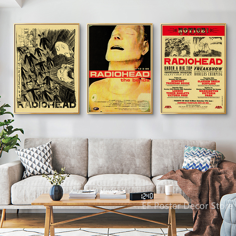 Rock Band Radiohead Music Art  - Vintage Fashion Wallpaper ulasan dan harga