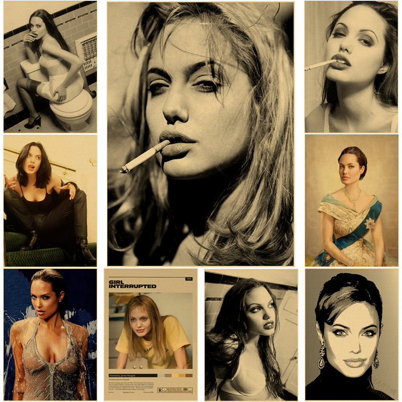 Angelina Jolie Vintage Poster  - Vintage Fashion Wallpaper ulasan dan harga