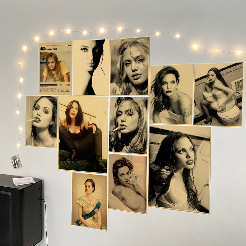 Angelina Jolie Vintage Poster  - Vintage Fashion Wallpaper ulasan dan harga