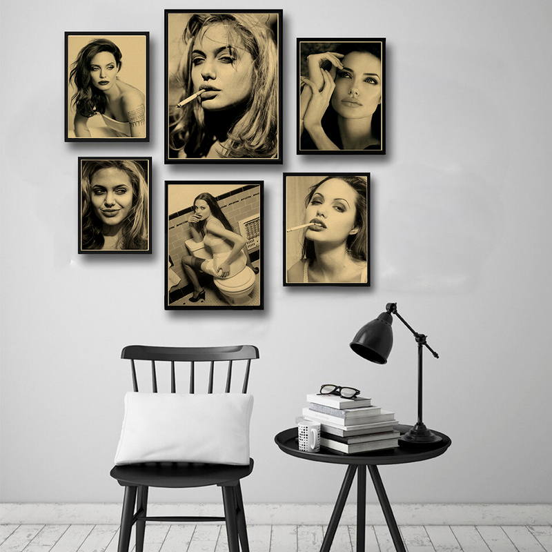Angelina Jolie Vintage Poster  - Vintage Fashion Wallpaper ulasan dan harga