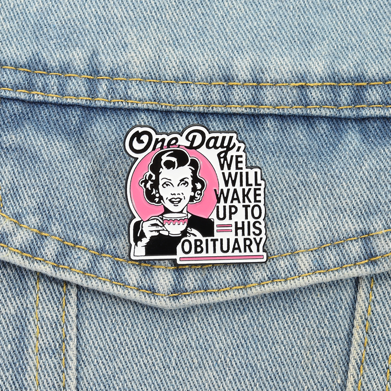 Dark Humor Housewife Pin Sarca - Vintage Fashion Obituaries ulasan dan harga