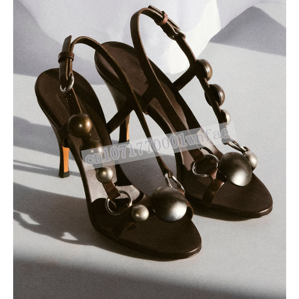 Women Brown Leather Slingback  - Vintage Fashion Heels ulasan dan harga
