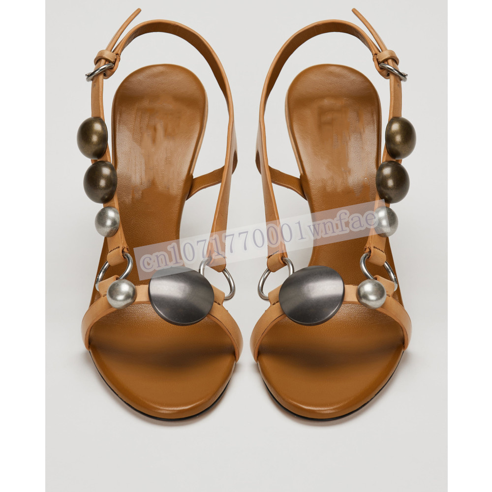 Women Brown Leather Slingback  - Vintage Fashion Heels ulasan dan harga