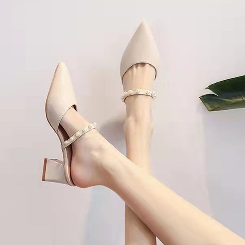 Women's Vintage Pointed Toe Mu - Vintage Fashion Heels ulasan dan harga